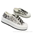 Unisex 2024 Designer Fashion Trend Thick-Soled Embroidered Lace-Up Shoes